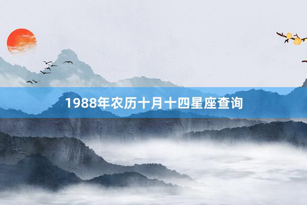 1988年农历十月十四星座查询