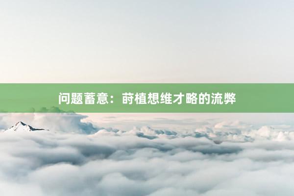 问题蓄意：莳植想维才略的流弊