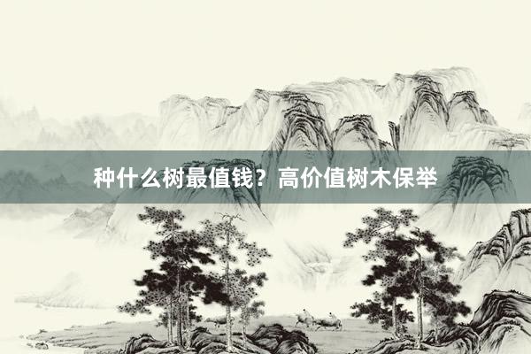 种什么树最值钱？高价值树木保举